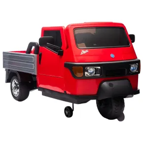Ape Car Piaggio Elettrica per Bambini Rosso con Ruote EVA e Telecomando