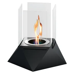 Biocamino da Tavolo Nero Fiamma a Spirale Coperchio Spegnifiamma