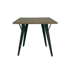 Tavolo da Pranzo Quadrato 80x80 cm Piano Rovere Gambe Nere