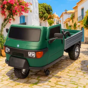 Ape Car Piaggio Elettrica per Bambini Verde con Ruote EVA e Telecomando 2