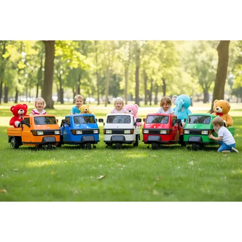 Ape Car Piaggio Elettrica per Bambini Blu con Ruote EVA e Telecomando