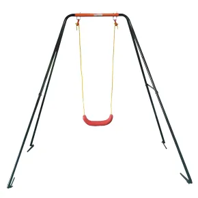 Altalena per Bambini in Acciaio Singola per Giardino 168x163x200 cm