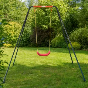 Altalena per Bambini in Acciaio Singola per Giardino 168x163x200 cm 2
