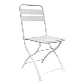 Sedia Pieghevole in Acciaio Bianco per Esterno e Interno 42x50x88 cm