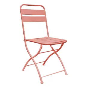 Sedia Pieghevole in Acciaio Rosso per Esterno e Interno 42x50x88 cm