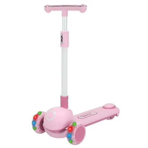 Monopattino per Bambini a 3 Ruote Luminose Manubrio Ergonomico Rosa