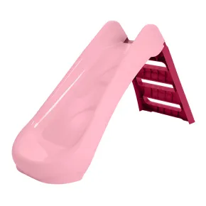Scivolo per Bambini Pieghevole Salvaspazio a 3 Gradini in Plastica Rosa