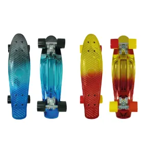 Skateboard 57 cm Cromato Ruote PVC Struttura in Alluminio Blu o Rosso 2