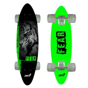 Skateboard 61 cm in Legno con Ruote Luminose da Esterno Rosso o Verde 2
