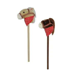 Hobby Horse con Asta 80 cm in Legno per Bambini Suoni Realistici