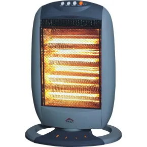 Stufa Elettrica Alogena Oscillante 1600W 4 Livelli Grigio da Interno
