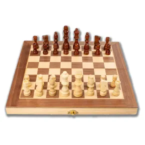 Scacchiera Pieghevole Deluxe in Legno Set Salvaspazio Richiudibile