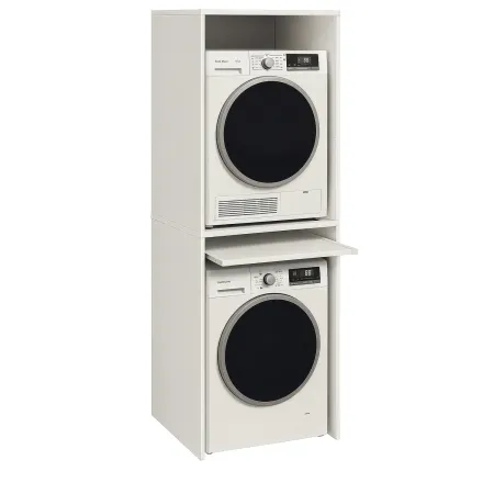 Colonna Copri Lavatrice Asciugatrice Salvaspazio 71x65x210 cm Bianco Frassinato
