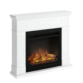 Tagu Larsen Camino Elettrico Fiamma Led Cornice in Legno Bianco