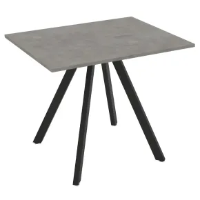 Tavolo da Pranzo Effetto Cemento Rettangolare 90x70 cm Struttura Nera