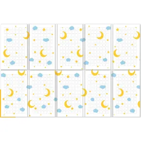 Tappeto Pieghevole per Bambini Doppia Grafica Luna Safari per Cameretta 2