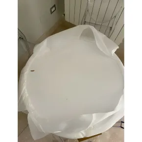 Tavolo da Salotto Tondo Bianco con Base in metallo 90 x 73 cm 2