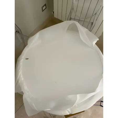 Outlet Tavolo da Salotto Tondo Bianco con Base in metallo 90 x 73 cm