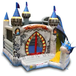 Castello Gonfiabile per Bambini Drago con Scivolo Professionale