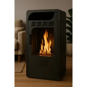 Stufa a Bioetanolo Ventilata 3 kW a Pavimento Bruciatore 1,5 lt Nero 2
