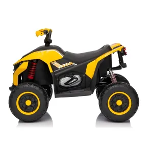 Quad Elettrico per Bambini ATV Speed Giallo 12V con Luci LED Bluetooth 2