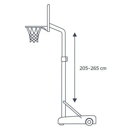 Colonna Basket Regolabile 205-265 cm Piantana Canestro da Esterno