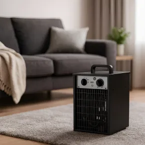 Stufa Elettrica Portatile 1000/2000W Termoventilatore Regolabile Nero 2