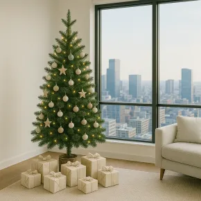 Albero di Natale Pino Verde Folto Alto 210 cm Realistico 2