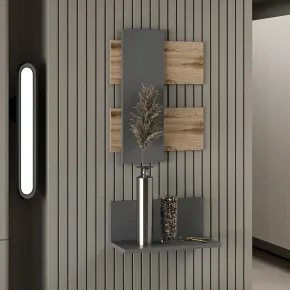 Composizione di Mensole Eleganti Scaffale a Muro con Ripiano da Ingresso 2
