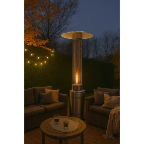 Stufa a Gas a Fungo da Esterno 10500W Cilindrica Acciaio Inox Lucido 2