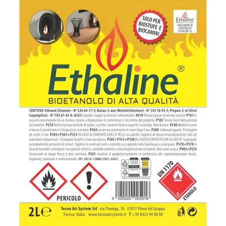 Combustibile Bioetanolo 6 Taniche 2L per Biocamini e Biostufe Inodore