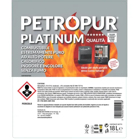 Combustibile Liquido Puro 18L 4 Taniche Riciclabile per Stufe Portatili