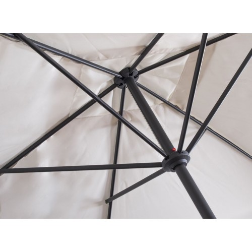 Ombrellone Ecru 3x3 Metri Quadrato Braccio Laterale da Giardino Tavolo Manovella