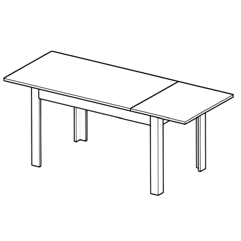Tavolo Allungabile 120x80 cm Bianco Moderno
