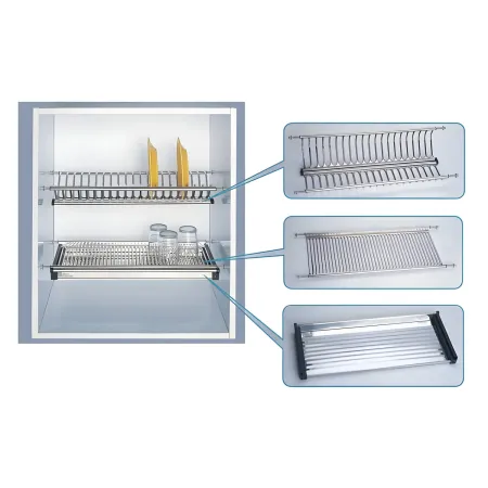 Scolapiatti da Incasso per Pensile Regolabile Organizzatore Piatti 76 cm