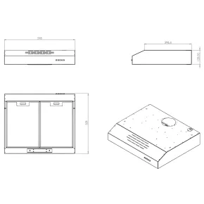 Cappa per Cucina Sottopensile Inox 60 cm Motore Singolo 3 Velocità 2