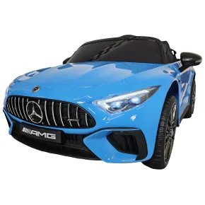 Auto Elettrica per Bambini 12V Mercedes SL63 Blu Metallizzato Cintura