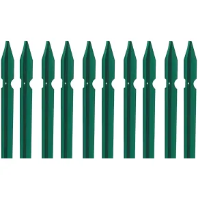 10 Paletti da 250 cm in Ferro Plastificato Verde Pali a T per Terreni