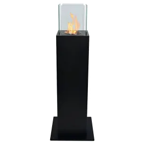 Camino a Bioetanolo a Colonna 70cm Nero 3kW da Giardino Moderno