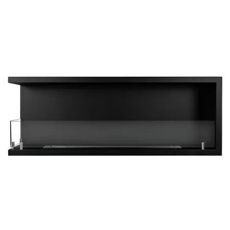 Camino a Bioetanolo 1,5L Nero da Incasso 120x45 cm Angolare a Sinistra