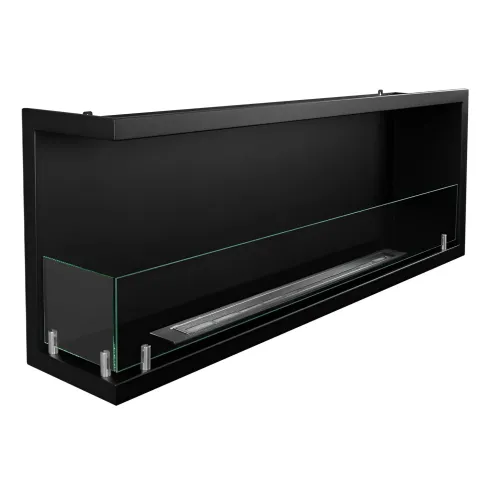 Camino a Bioetanolo 1,5L Nero da Incasso 120x45 cm Angolare a Sinistra