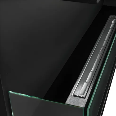 Camino a Bioetanolo 1,5L Nero da Incasso 120x45 cm Angolare a Sinistra