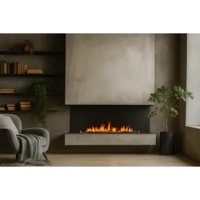 Camino a Bioetanolo Trifacciale da Incasso 120x45 cm 1,25L Nero 3kW 2