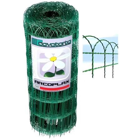 Rete Ornamentale Aiuola 90 cm Altezza Cavatorta Rotolo 25 Metri Zincato Verde