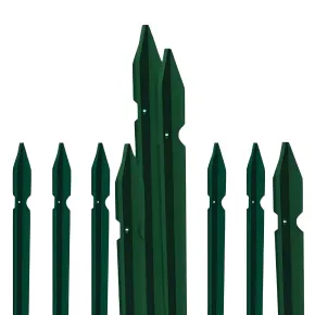 10 Pali Recinzione Verdi 175 cm in Ferro Plastificato Paletti per Rete Metallica | BricoShop24