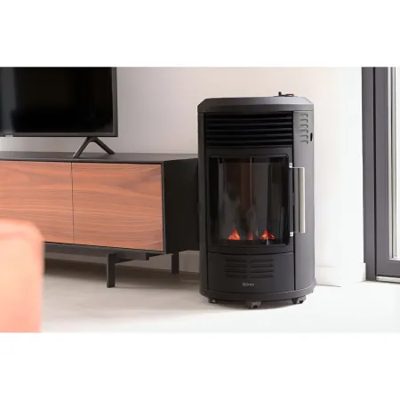 Outlet Stufa Gas 3.4kW Infrarossi Effetto Camino Catalitica Fiamma Vera