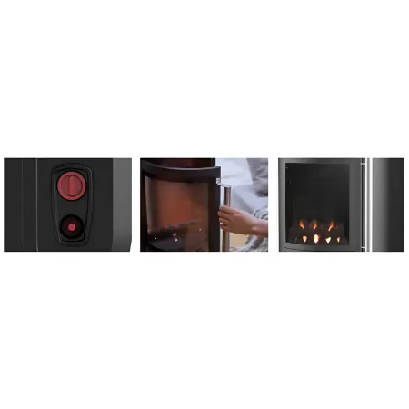 Outlet Stufa Gas 3.4kW Infrarossi Effetto Camino Catalitica Fiamma Vera