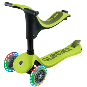 Monopattino per Bambini 3 in 1 Verde Lime Regolabile 50 kg Ruote LED 2