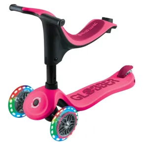 Monopattino per Bambini 3 in 1 Fucsia Regolabile 50 kg con Ruote LED 2