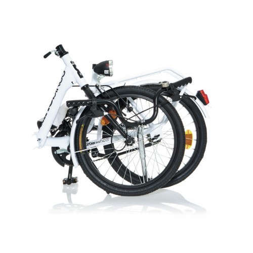 Bicicletta 20 Pollici Pieghevole Borsa Aurelia Nero da Passeggio Fanali Adulto
